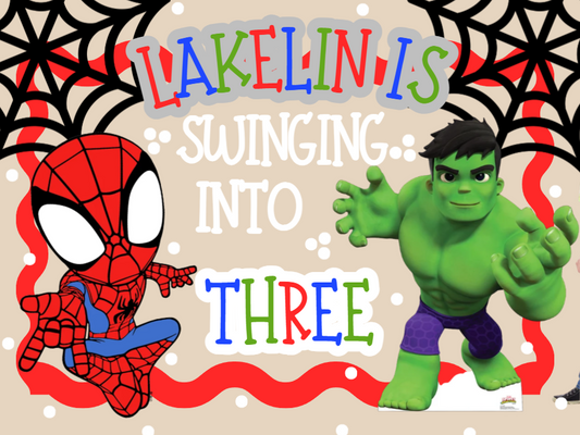 Spidey & Friends Birthday Banner