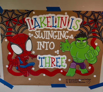 Spidey & Friends Birthday Banner
