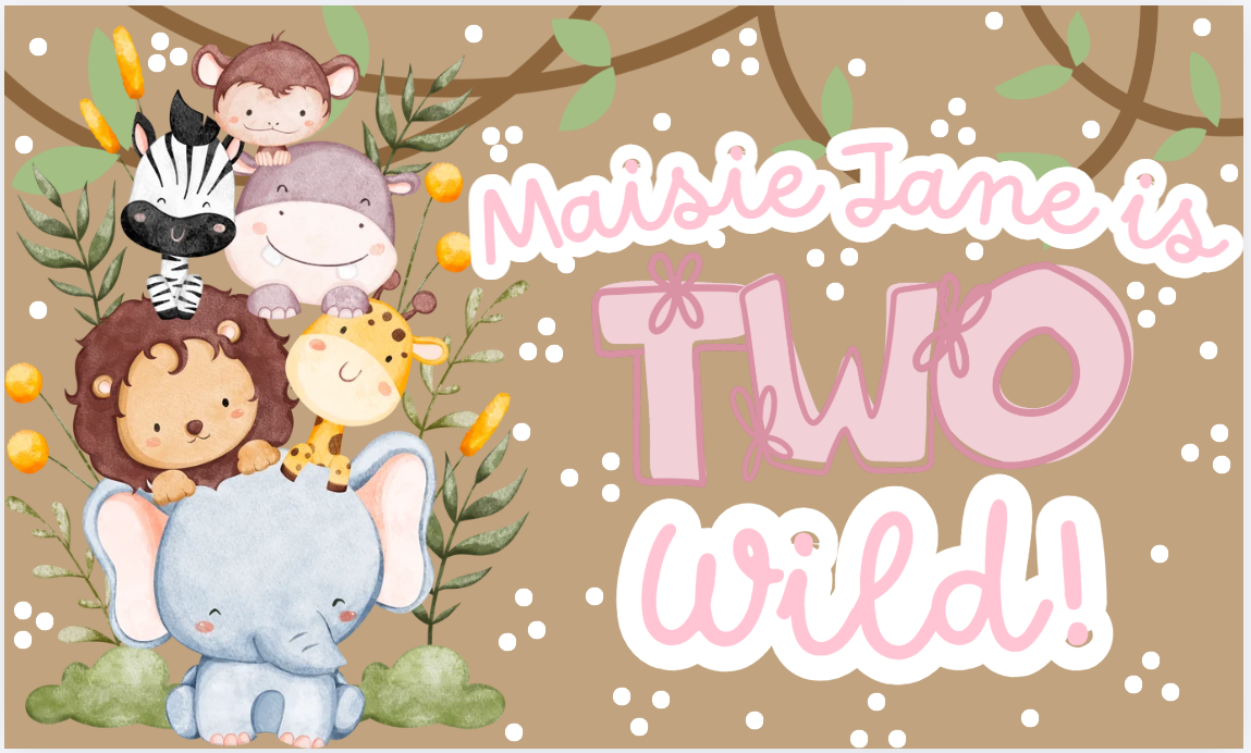 Little Zoo Party Birthday Banner