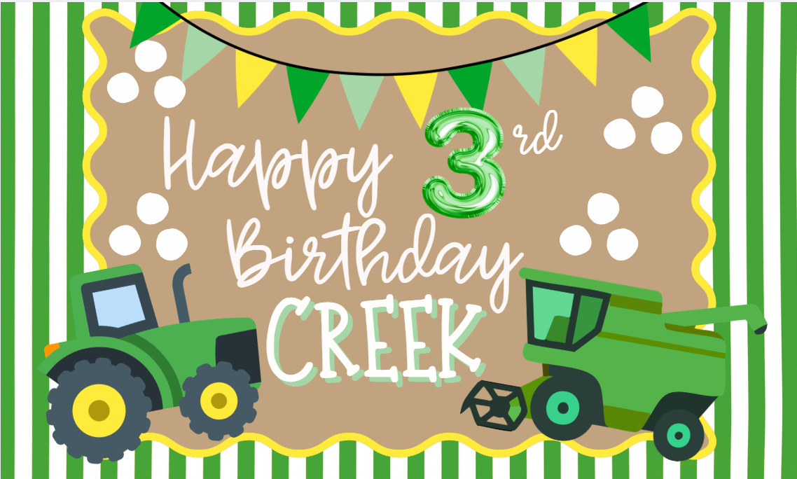 Big Green Tractor Birthday Banner